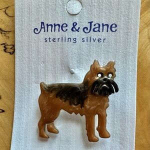 New Sterling Silver Brussels Griffon Pin by Anne and Jane